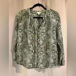 Women’s Black&White Long Sleeve J.Crew Blouse